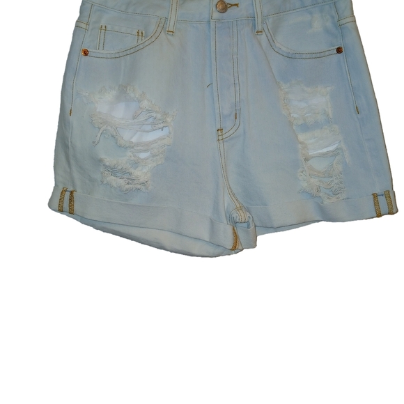 Song Pants - Light Blue Distressed Women’s Denim Shorts